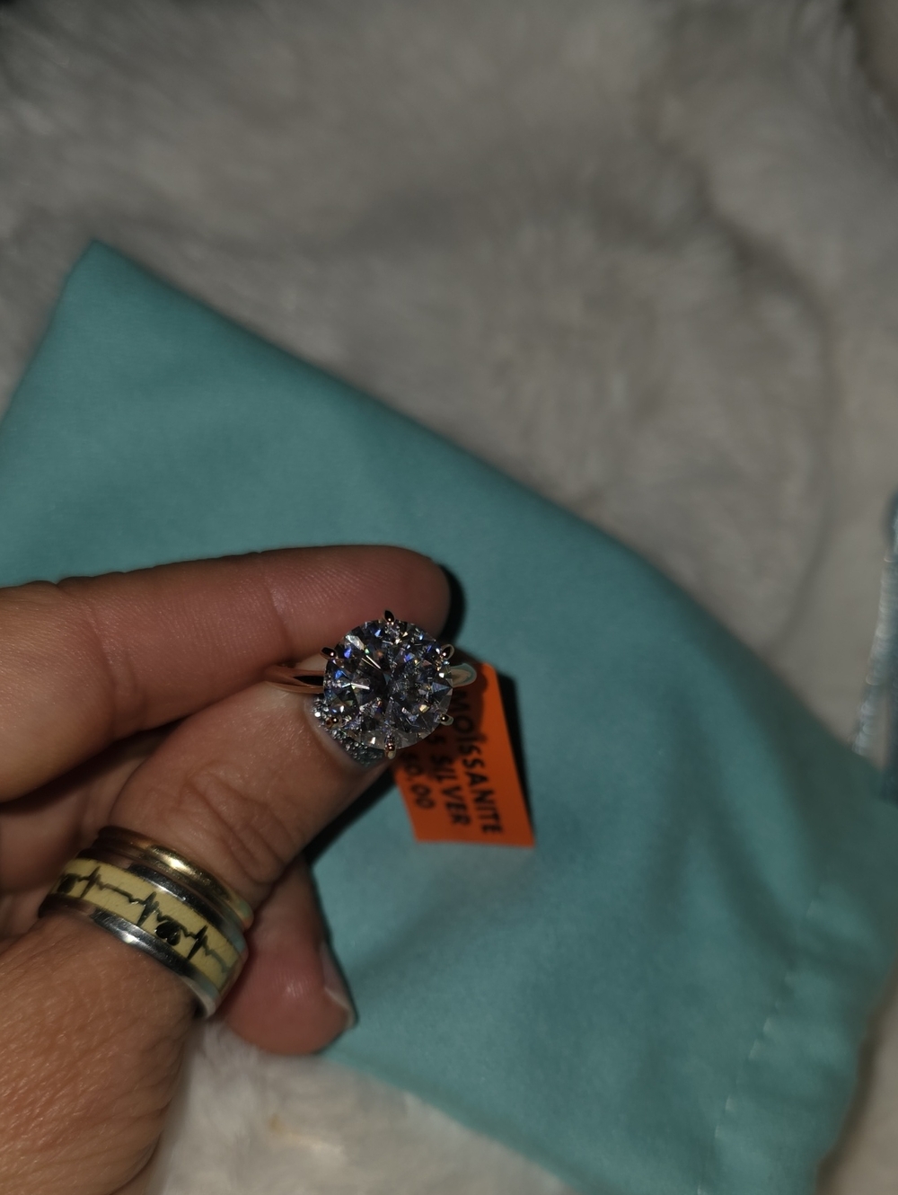 Classic Round-Cut Moissanite Sterling Silver Solitaire